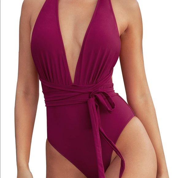 Cupshe Other - Cupshe Red Deep V-Neck One Piece Swimsuit NWT